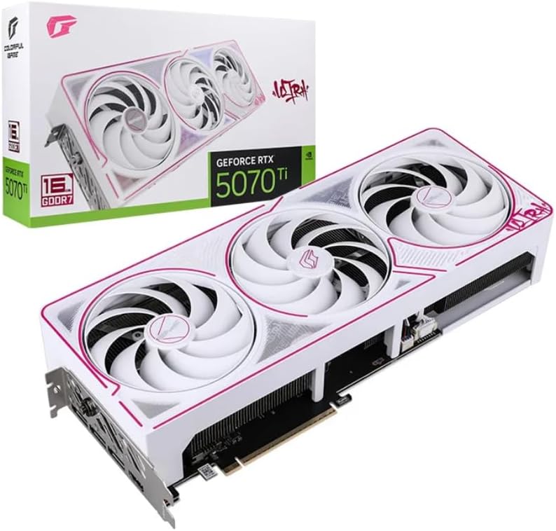Colorful iGame GeForce RTX 5070 Ti Ultra W OC 16GB-V GDDR7 Graphics Card – 256-bit, DLSS 3.5, Ray Tracing, Triple Fan Cooling, RGB Lighting, HDMI 2.1 & DisplayPort 2.1 – High-Performance Gaming GPU