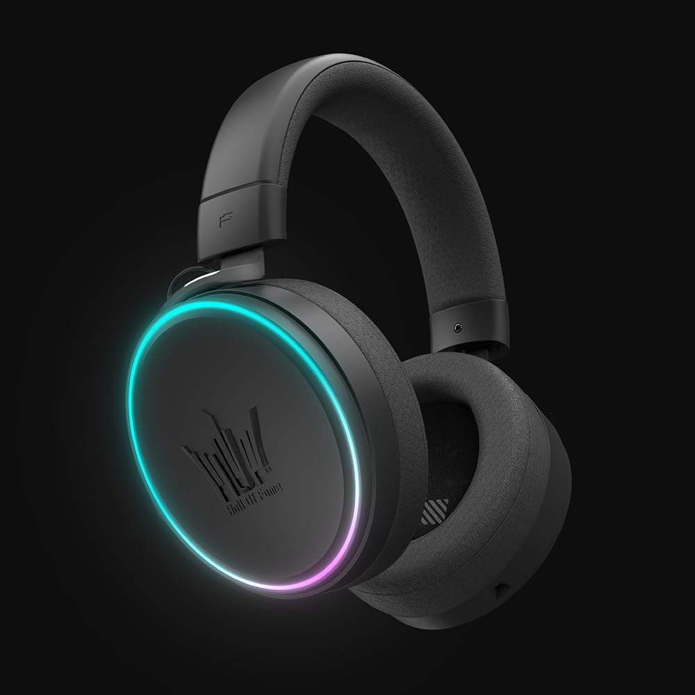 GALAX HOF Maestro H1 Matte Black Gaming Headset – USB & 3.5 mm Wired, Virtual 7.1 Channel Surround, 50 mm Drivers, Uni-Directional Noise-Cancelling Mic, Halo RGB Lighting