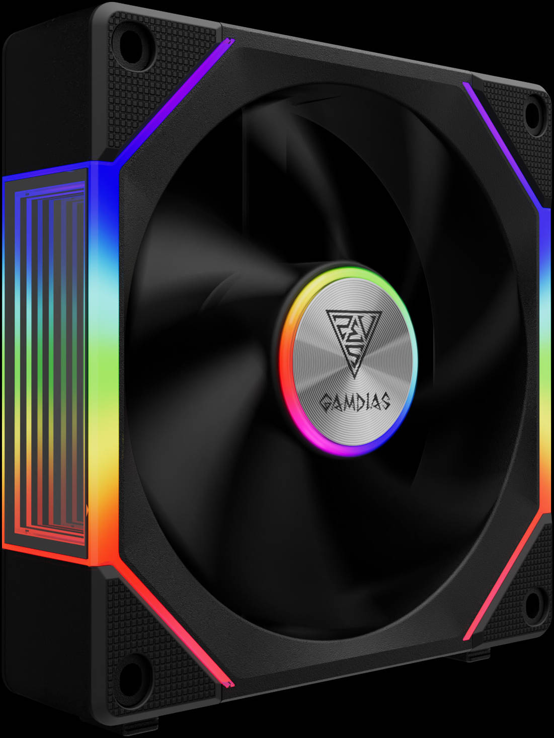 GAMDIAS AEOLUS P2-1201 120mm RGB Cooling Fan – High Airflow, Quiet Operation, PC Case Fan with RGB Lighting