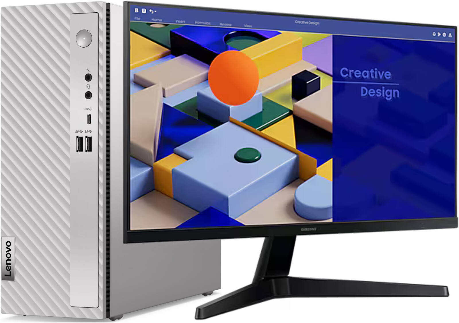 Lenovo IdeaCentre 5 14IAB7 Desktop Computer - Intel Core i5-12400, 8GB DDR4 RAM, 1TB HDD, Integrated Intel UHD Graphics 730, English (UK) USB Calliope KB & Mouse/ Black + 22" Full HD IPS Monitor