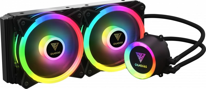 GAMDIAS CHIONE M2-240R Black RGB Liquid CPU Cooler – 240mm High-Performance Water Cooling System