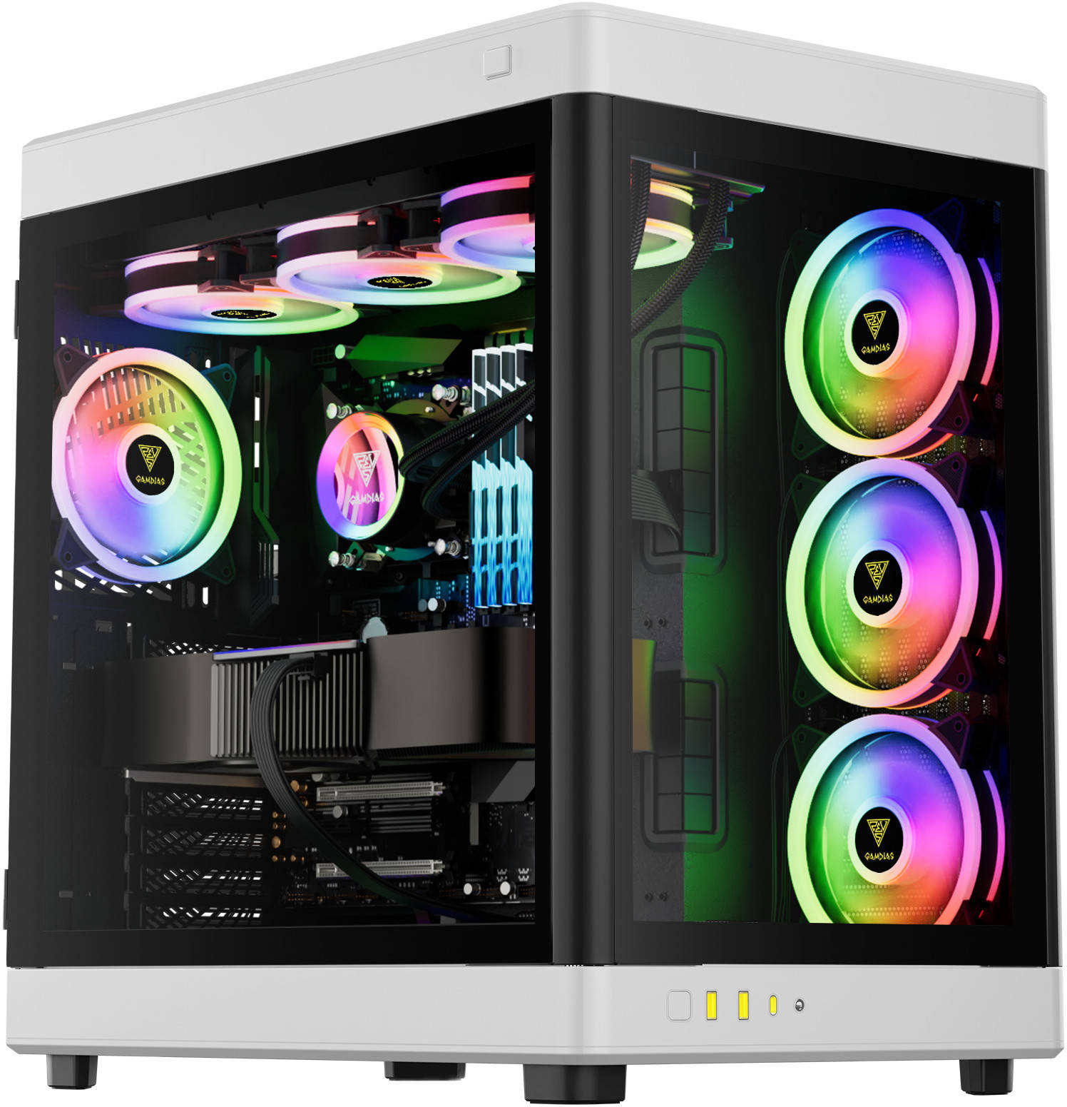 GAMDIAS NESO P1 Black Full Tower Gaming Case – Tempered Glass, High Airflow, ATX/E-ATX Compatible