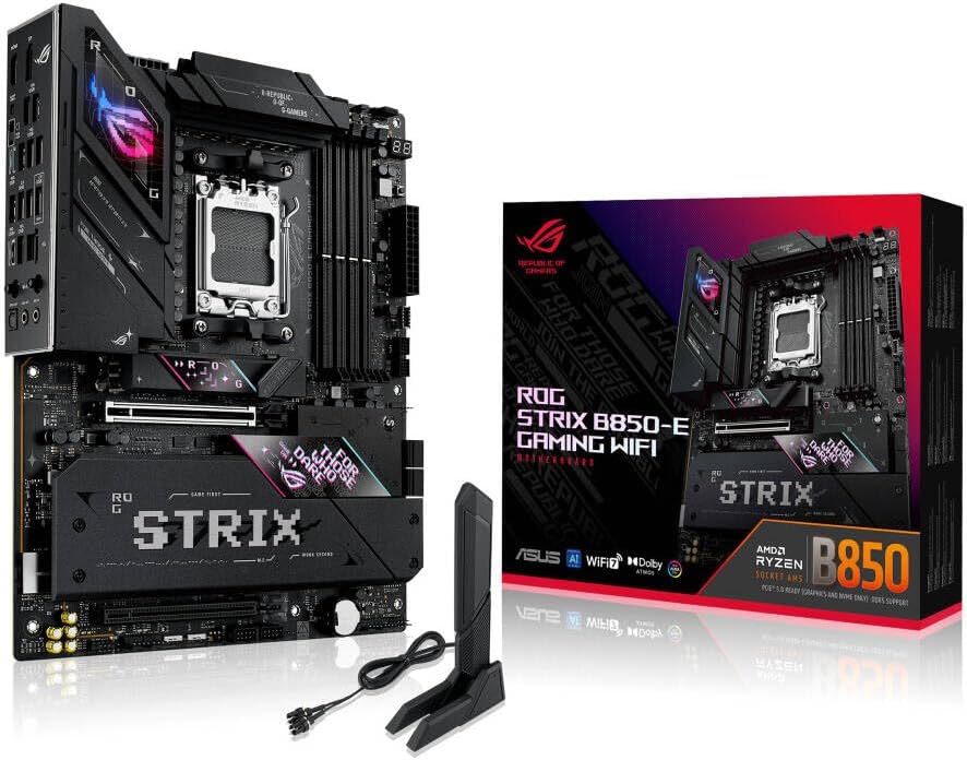 ASUS ROG Strix B850-E Gaming WiFi Motherboard – AMD AM5 Socket, B850 Chipset, PCIe 5.0, Wi-Fi 6E
