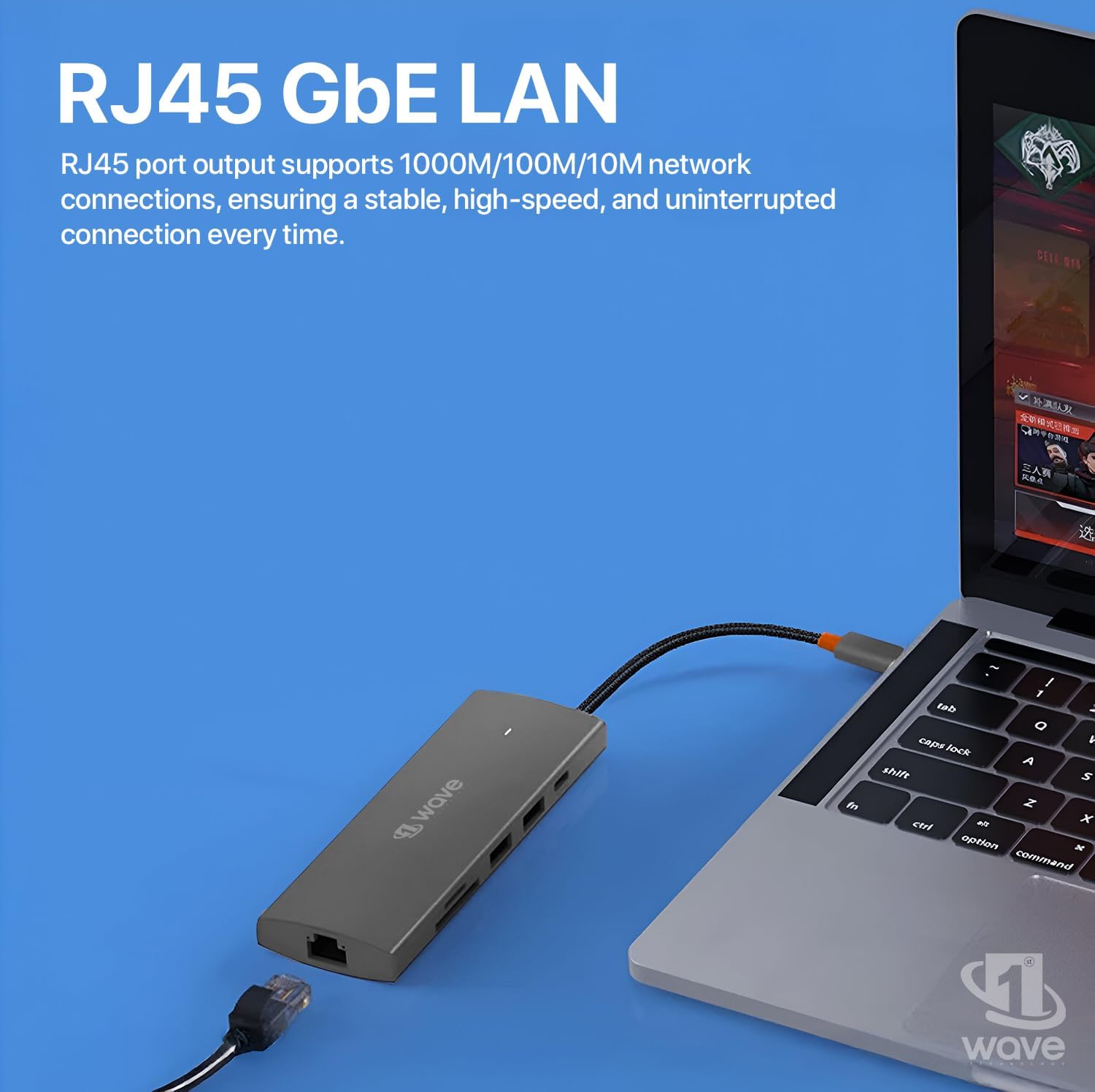 First Wave ProHub 9-in-1 USB-C Dock Hub – 4K HDMI 2.0, 100W PD, RJ45 GbE LAN, USB-C, 2× USB 3.2, USB 2.0, Micro SD & SD Card Slots, Portable Multiport Adapter for Laptop, MacBook, iPad (Metallic Grey)
