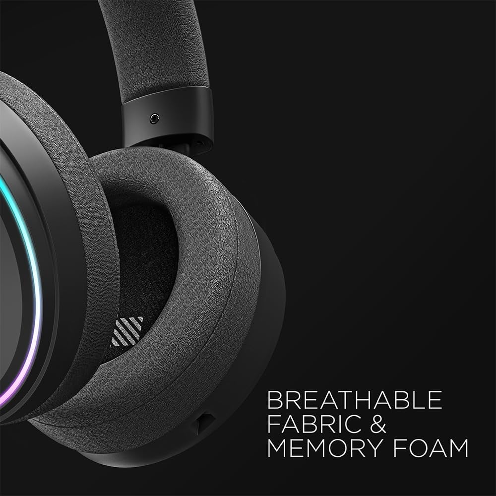 GALAX HOF Maestro H1 Matte Black Gaming Headset – USB & 3.5 mm Wired, Virtual 7.1 Channel Surround, 50 mm Drivers, Uni-Directional Noise-Cancelling Mic, Halo RGB Lighting