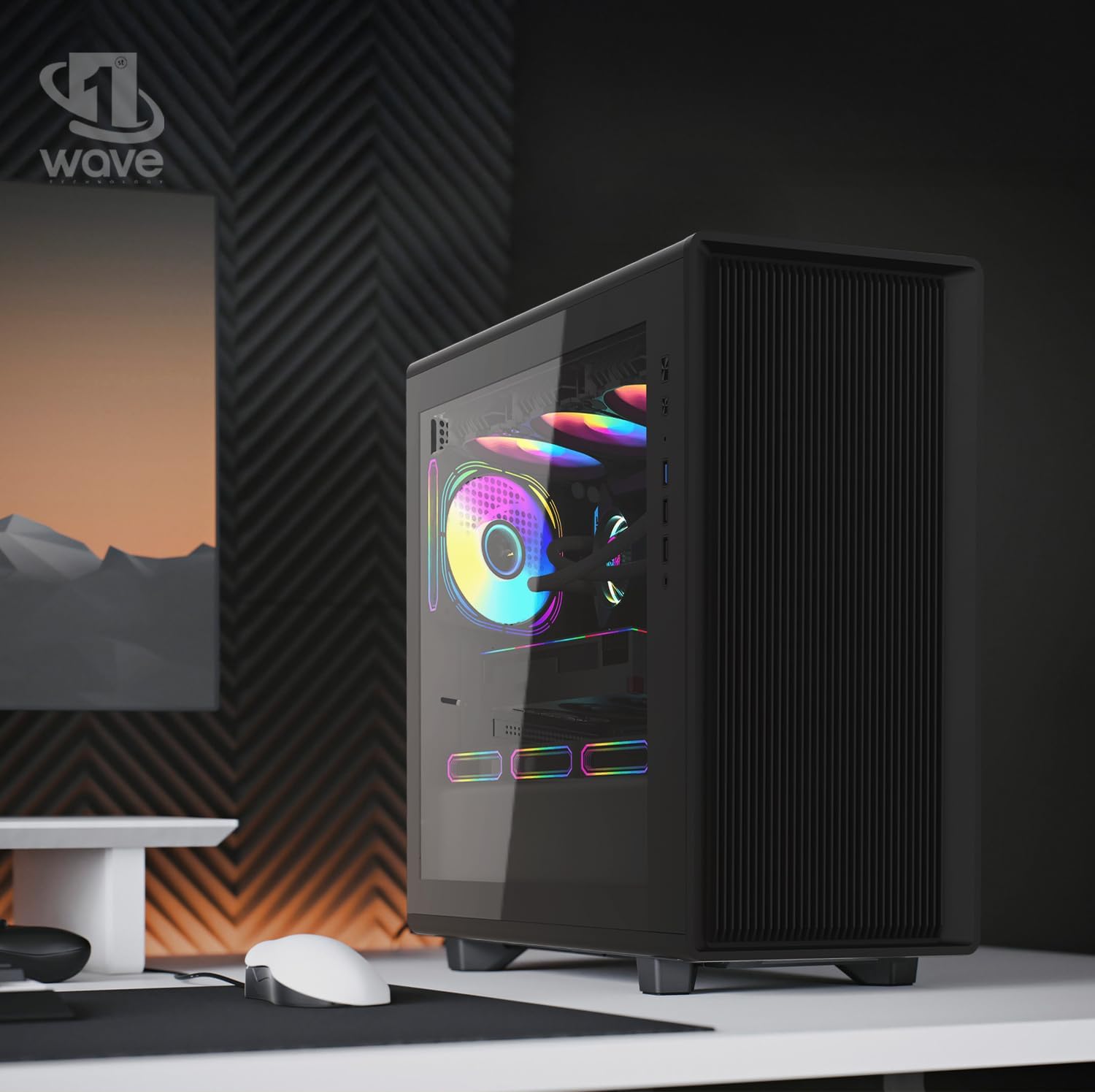 First Wave StormX Gaming PC – AMD Ryzen 5-7600, 16GB RTX 5060 Ti Graphics, DDR5 RGB RAM, 2TB SSD (1TB NVMe + 1TB SATA), WiFi, ARGB Cooling, Windows 11 Pro, 2Y Warranty