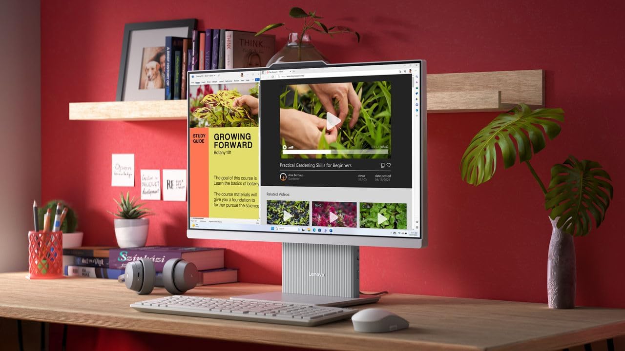 Lenovo IdeaCentre AIO 24IRH9 Desktop Computer, 23.8" FHD IPS 100Hz Touch Display, Intel Core i7-13620H, 8GB RAM, 512GB SSD, Intel UHD Graphics, ENG (UK) K/B & Mouse, FreeDOS, Cloud Grey | F0HN0044AK