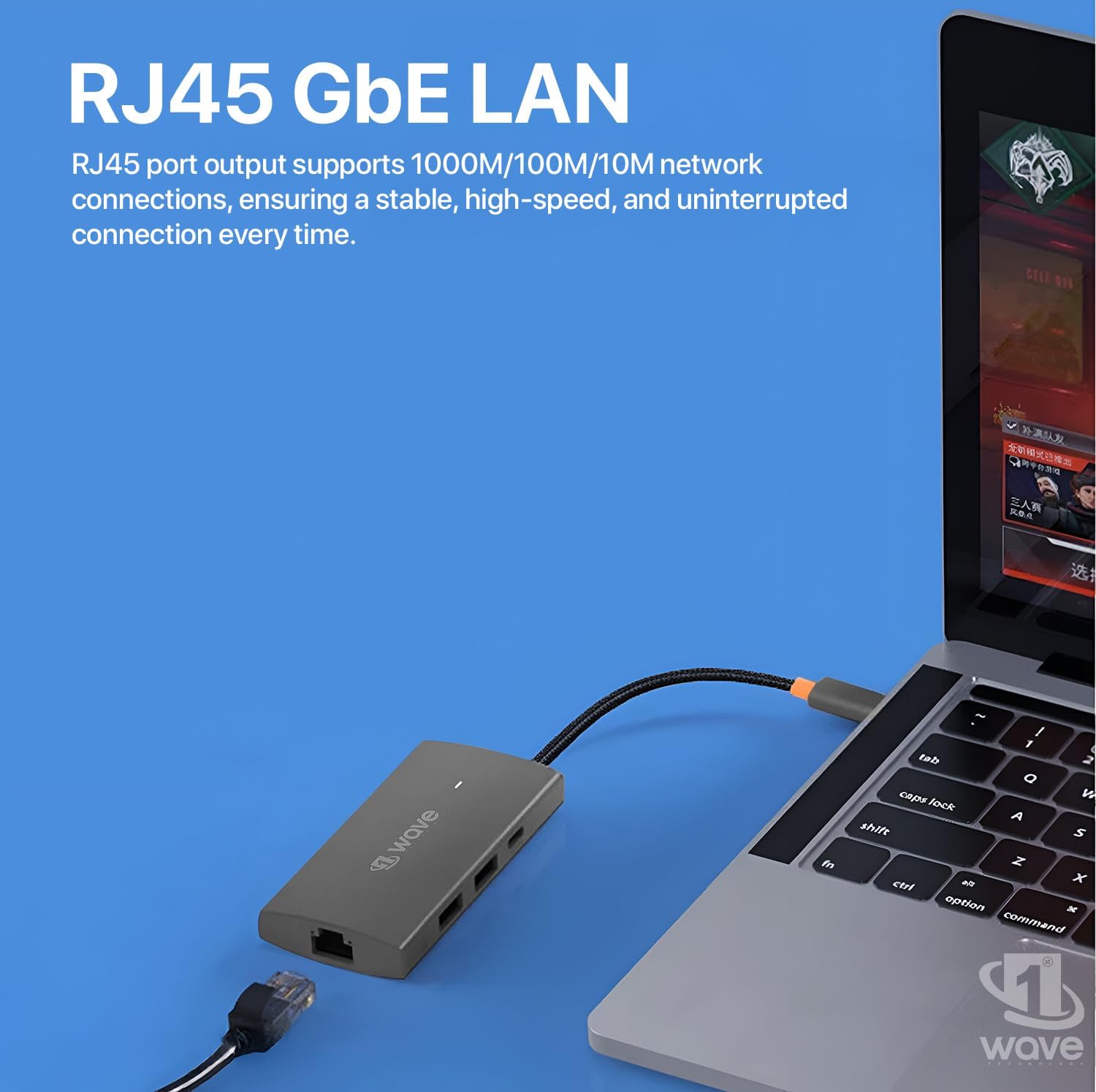 First Wave PocketHub 6-in-1 USB-C Docking Hub – 4K HDMI 2.0, 100W PD Charging, RJ45 GbE LAN, USB-C, 2× USB 3.2 Ports, Portable Multiport Adapter for Laptop, MacBook Pro/Air, iPad, PC, Metallic Grey