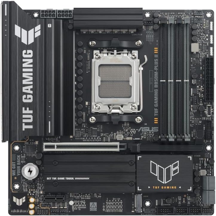 ASUS TUF Gaming B850M-Plus II Motherboard – AMD AM5 Socket, B850 Chipset, USB 20G, Aura Sync RGB, Micro-ATX