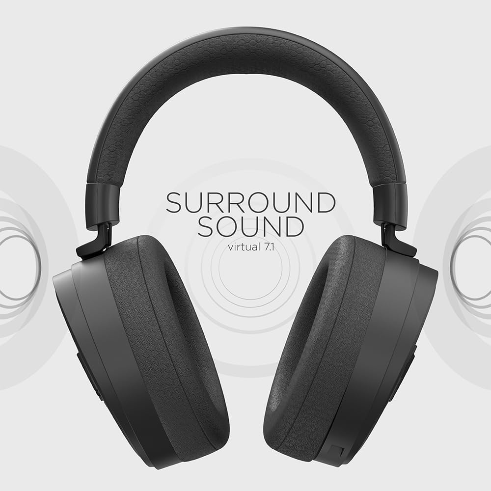 GALAX HOF Maestro H1 Matte Black Gaming Headset – USB & 3.5 mm Wired, Virtual 7.1 Channel Surround, 50 mm Drivers, Uni-Directional Noise-Cancelling Mic, Halo RGB Lighting