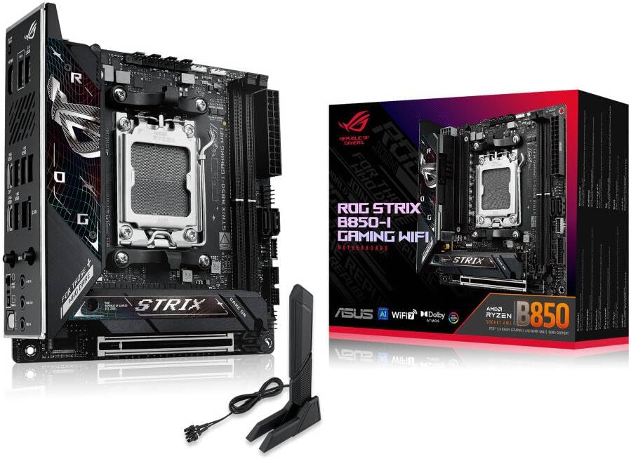 ASUS ROG Strix B850-I Gaming WiFi Mini-ITX Motherboard – AMD AM5 Socket, B850 Chipset, PCIe 5.0, Wi-Fi 6E