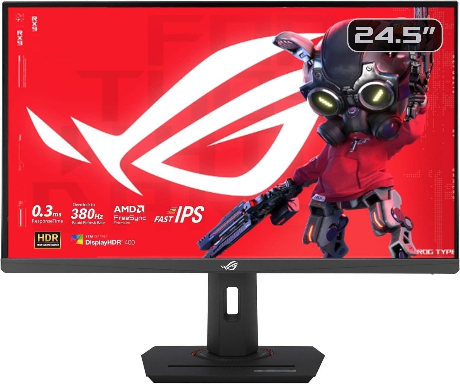 ASUS ROG Strix XG259QNS Gaming Monitor – 24.5", Full HD 1920x1080, 380Hz, 1ms Response, DisplayPort + HDMI (x2) + USB + USB-A, Black