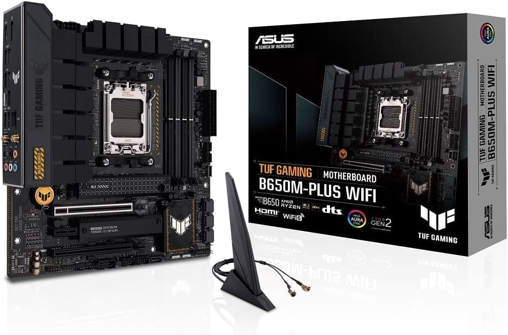 ASUS TUF Gaming B650M-Plus WiFi Motherboard – AMD AM5 Socket, B650 Chipset, USB 3.2 Gen 2x2, Micro-ATX