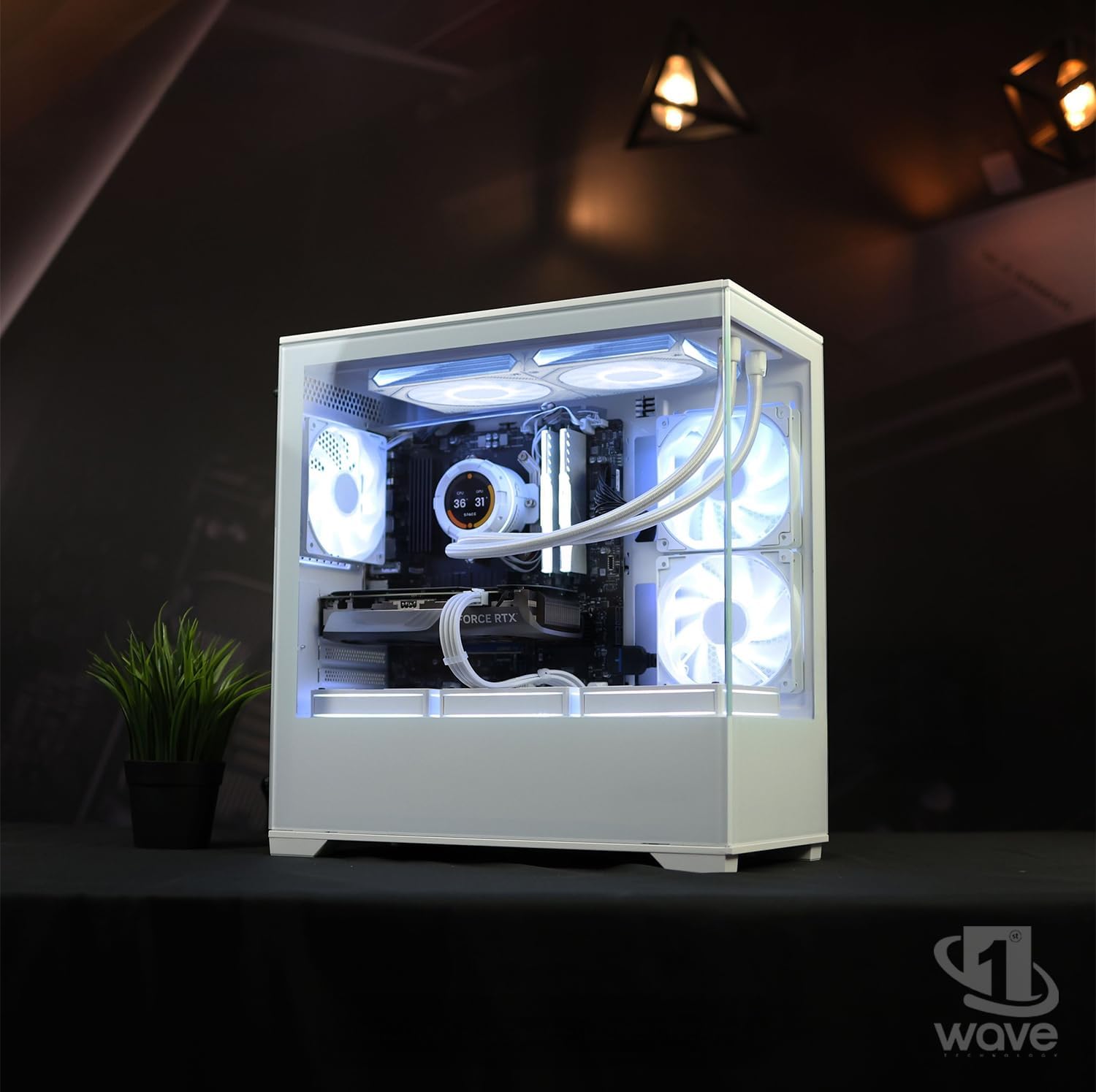 First Wave ArcticBoost Gaming PC – Intel Core i5-13600KF, 8GB RTX 5060 Graphics, 16GB DDR5 RGB RAM, 2TB SSD (1TB NVMe + 1TB SATA), WiFi, Liquid Cooled, Win 11 Pro, 2Y Warranty – Performance Gaming PC