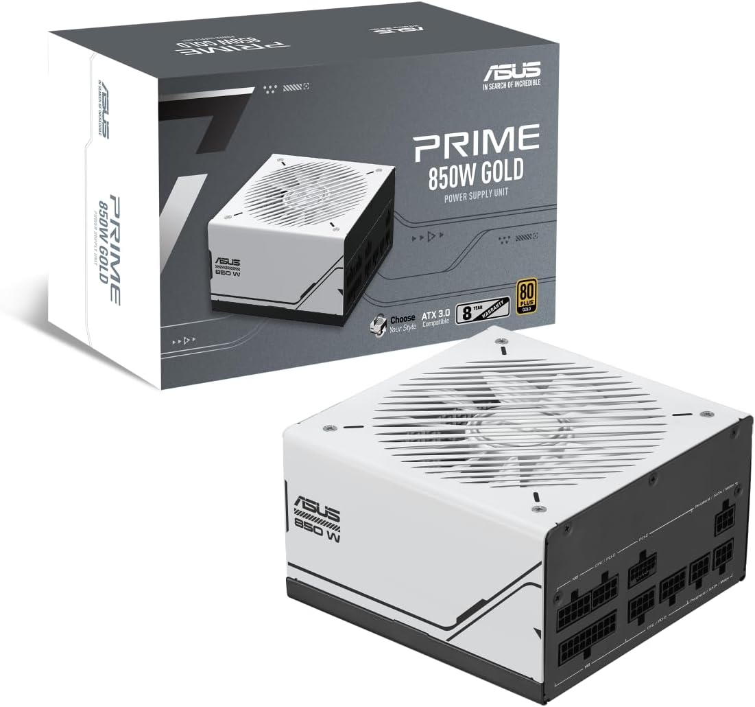 ASUS Prime AP750G 750W Gold Power Supply   Fully Modular ATX 3.0 (Black/White)
