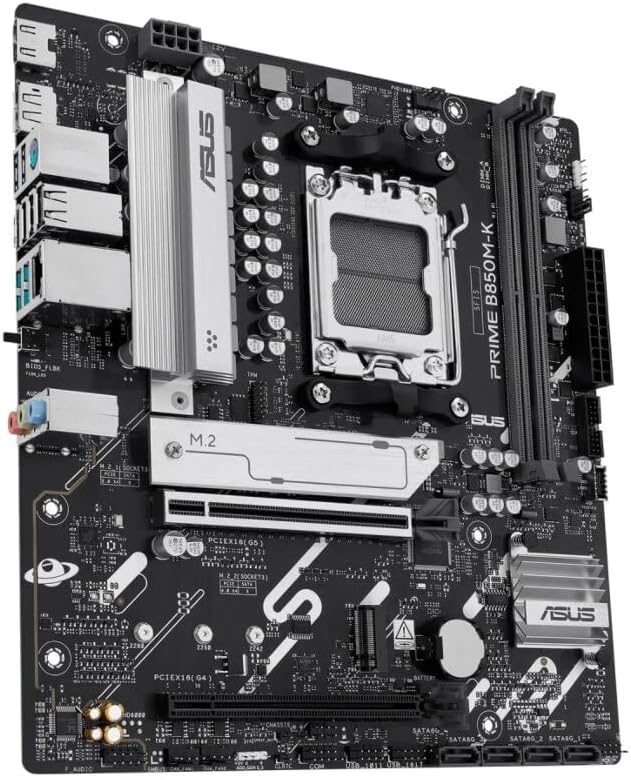 ASUS PRIME B850M-K Motherboard – AMD AM5 Socket, B850 Chipset, USB 10Gbps, Aura Sync RGB, Micro-ATX