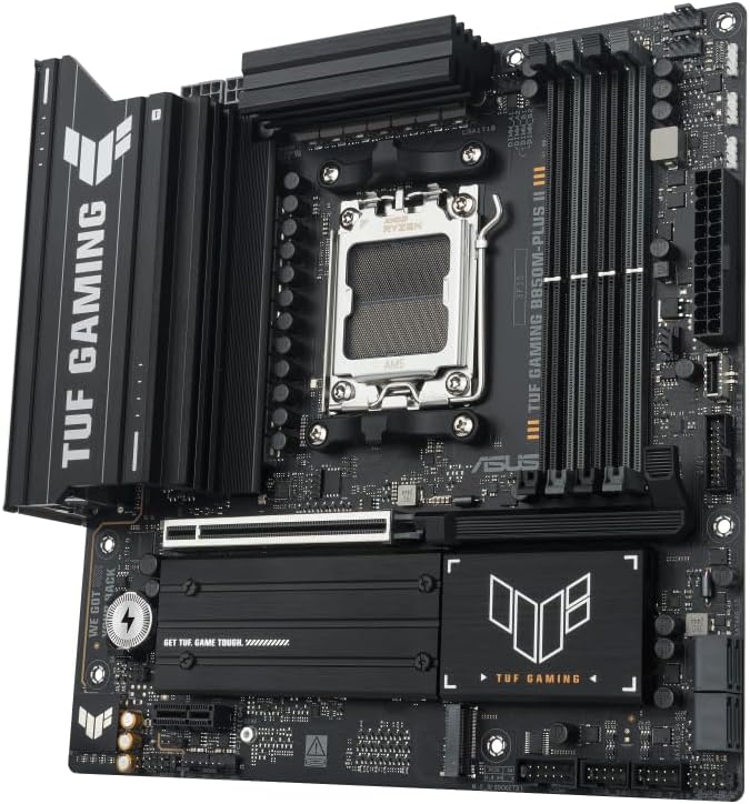 ASUS TUF Gaming B850M-Plus II Motherboard – AMD AM5 Socket, B850 Chipset, USB 20G, Aura Sync RGB, Micro-ATX