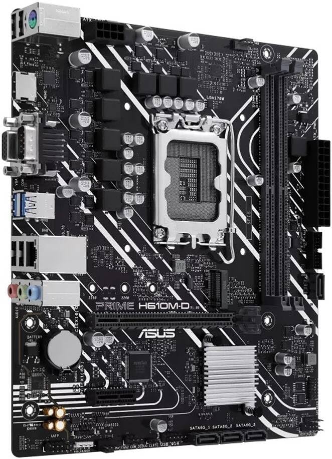 ASUS Prime H610M-D Motherboard – LGA1700, Intel H610 Chipset, DDR5, USB 3.2 Gen 1, M.2, Micro-ATX