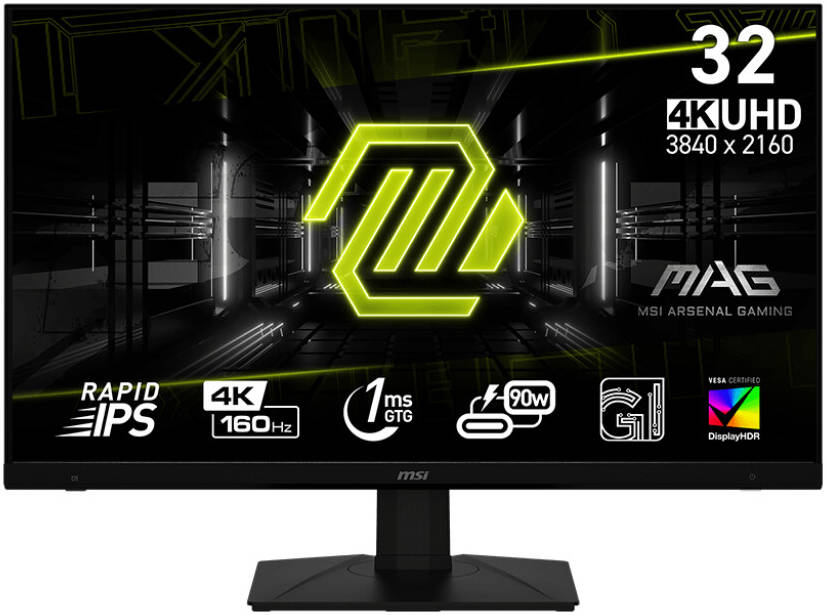 MSI MAG 322UPF 32" 4K UHD IPS Monitor – 160Hz Refresh Rate, 1ms Response, Flat Screen for Gaming & Professional Use