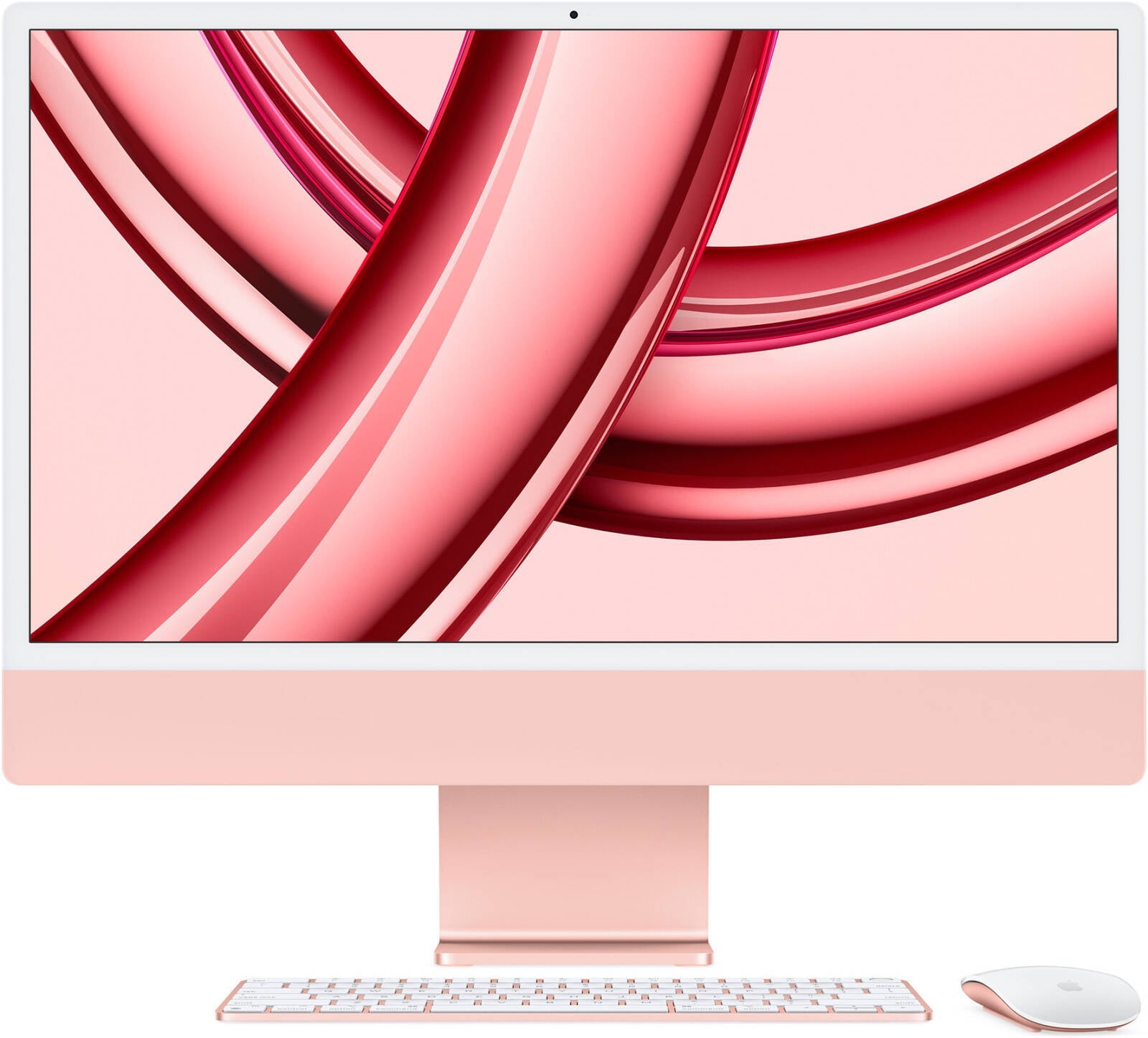 Apple iMac 2021 24'' 4.5K Retina Display PC, 4480x2520 Resolution, M1 8 Core CPU / 8 Core GPU, 8GB RAM, 512GB SSD, English Keyboard, macOS, Gigabit Ethernet, Pink | MGPN3LL/A