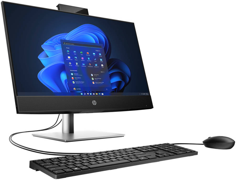 HP ProOne 440 G9 AIO Desktop PC, 24" FHD IPS Display, 13th Gen Intel Core i7-13700T, 8GB DDR4 RAM, 512GB SSD, Intel UHD 770, HP 125 ENG Wired KB HP 125 Mouse, DOS, Black | 884R5EA#BH5