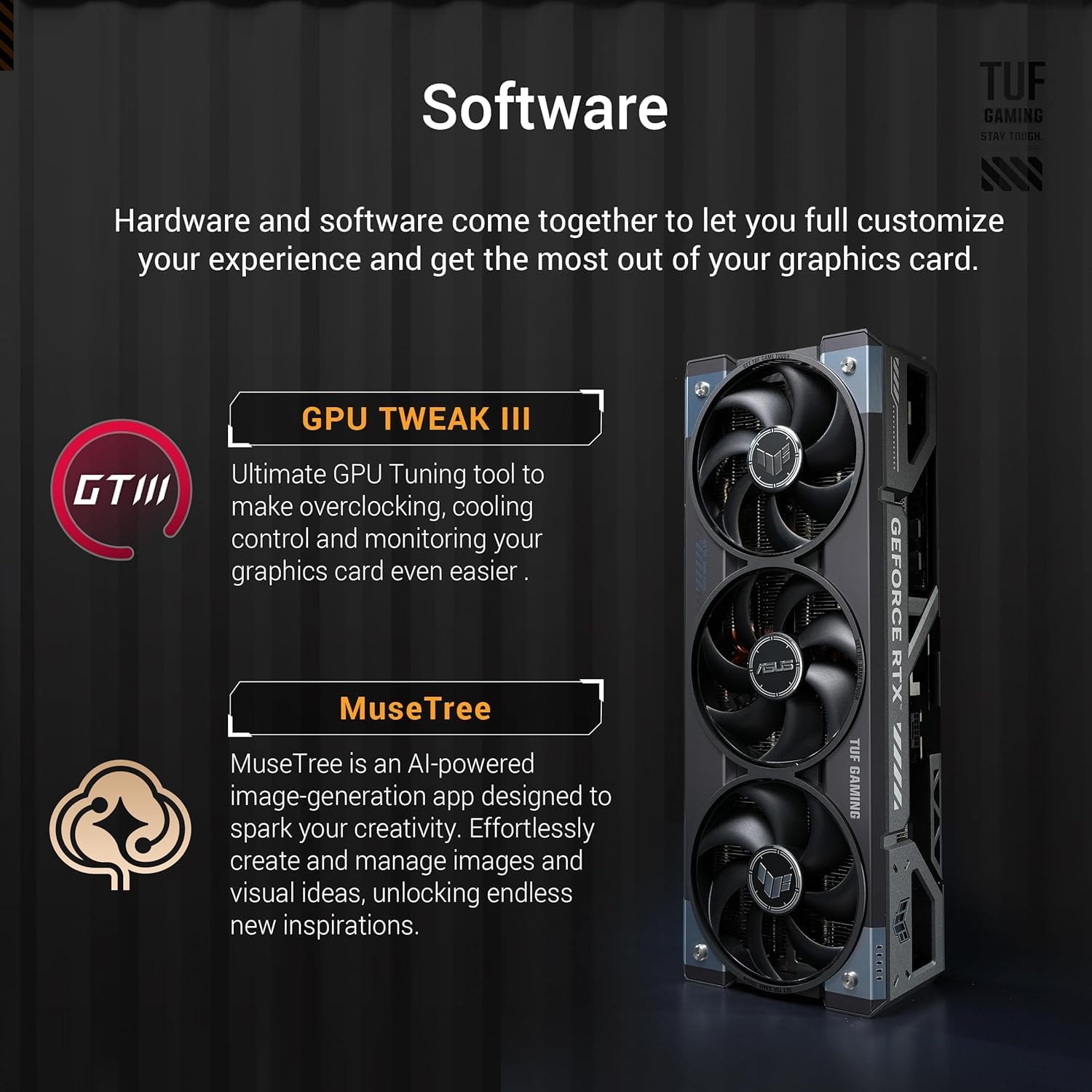 ASUS TUF Gaming GeForce RTX 5080 Overclocked Edition Graphics Card – 16GB GDDR6, PCIe 4.0, Military-Grade Components, Axial-Tech Fans, Dual Ball Bearings