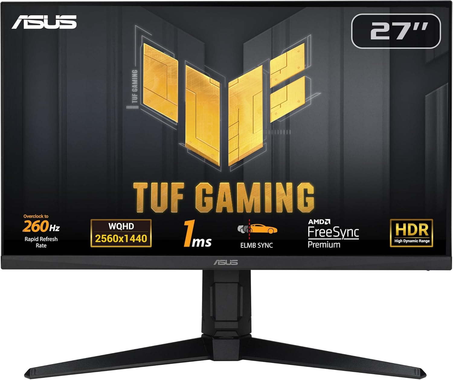 ASUS TUF Gaming VG27AQL1A – 27" QHD (2560×1440) Fast IPS Gaming Monitor