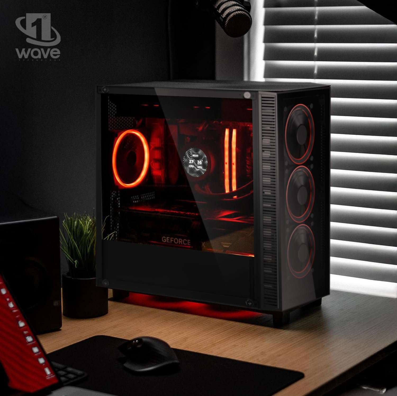 First Wave IronStorm Gaming PC – Intel Core i7-12700F, 8GB RTX 5060 Graphics, 16GB DDR5 RGB RAM, 1TB M.2 NVMe SSD, WiFi, ARGB Sync Intelligent Cooling, Win11 Pro, 2Y Wty – Performance Gaming Desktop