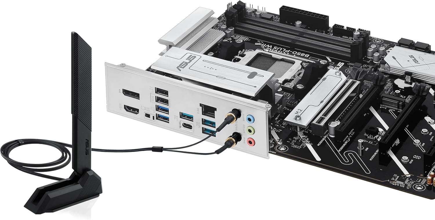 ASUS PRIME B850-PLUS WIFI Motherboard – AM5 Socket, B850 Chipset, USB 10G, WiFi, Aura Sync RGB