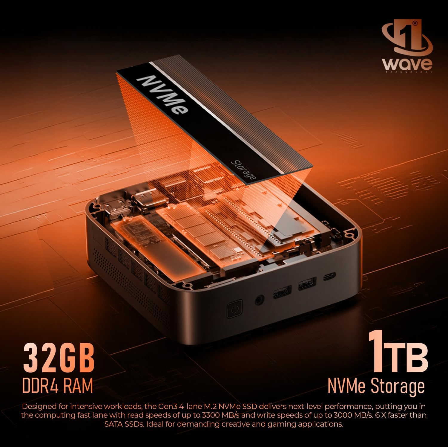 First Wave MicroStorm M7 Mini PC – Intel Core i7-13620H, 8GB RAM, 512GB SSD, Mini Desktop PC with USB-C, Triple 4K Display, Ethernet RJ45, WiFi 6, BT 5.2, VESA Monitor Mount, Perfect for Office & Home