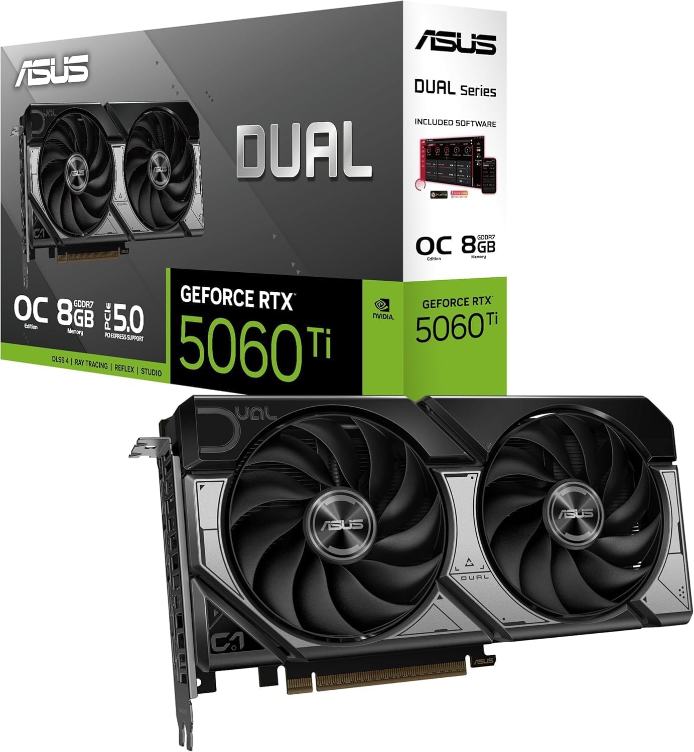 ASUS Dual RTX 5060 Ti 16GB Graphics Card – GDDR6, PCIe 4.0, Dual Fan Cooling, Ray Tracing