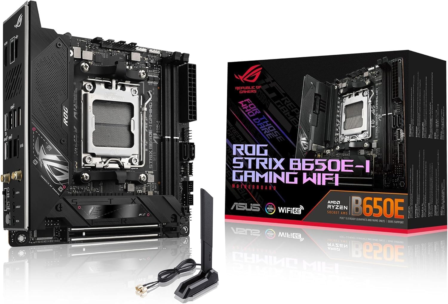 ASUS ROG Strix B650E-I Gaming WiFi Mini-ITX Motherboard – AMD AM5 Socket, B650E Chipset, USB 3.2 Gen 2