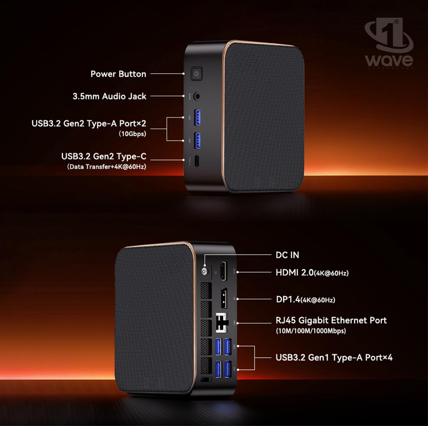 First Wave MicroStorm M7 Mini PC – Intel Core i7-13620H, 8GB RAM, 512GB SSD, Mini Desktop PC with USB-C, Triple 4K Display, Ethernet RJ45, WiFi 6, BT 5.2, VESA Monitor Mount, Perfect for Office & Home