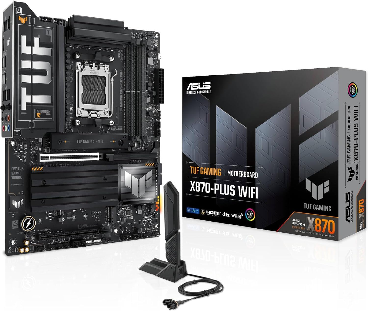 ASUS TUF Gaming X870-Plus WiFi Motherboard – AMD AM5 Socket, X870 Chipset, PCIe 5.0, USB4, Wi-Fi 7, Aura Sync RGB