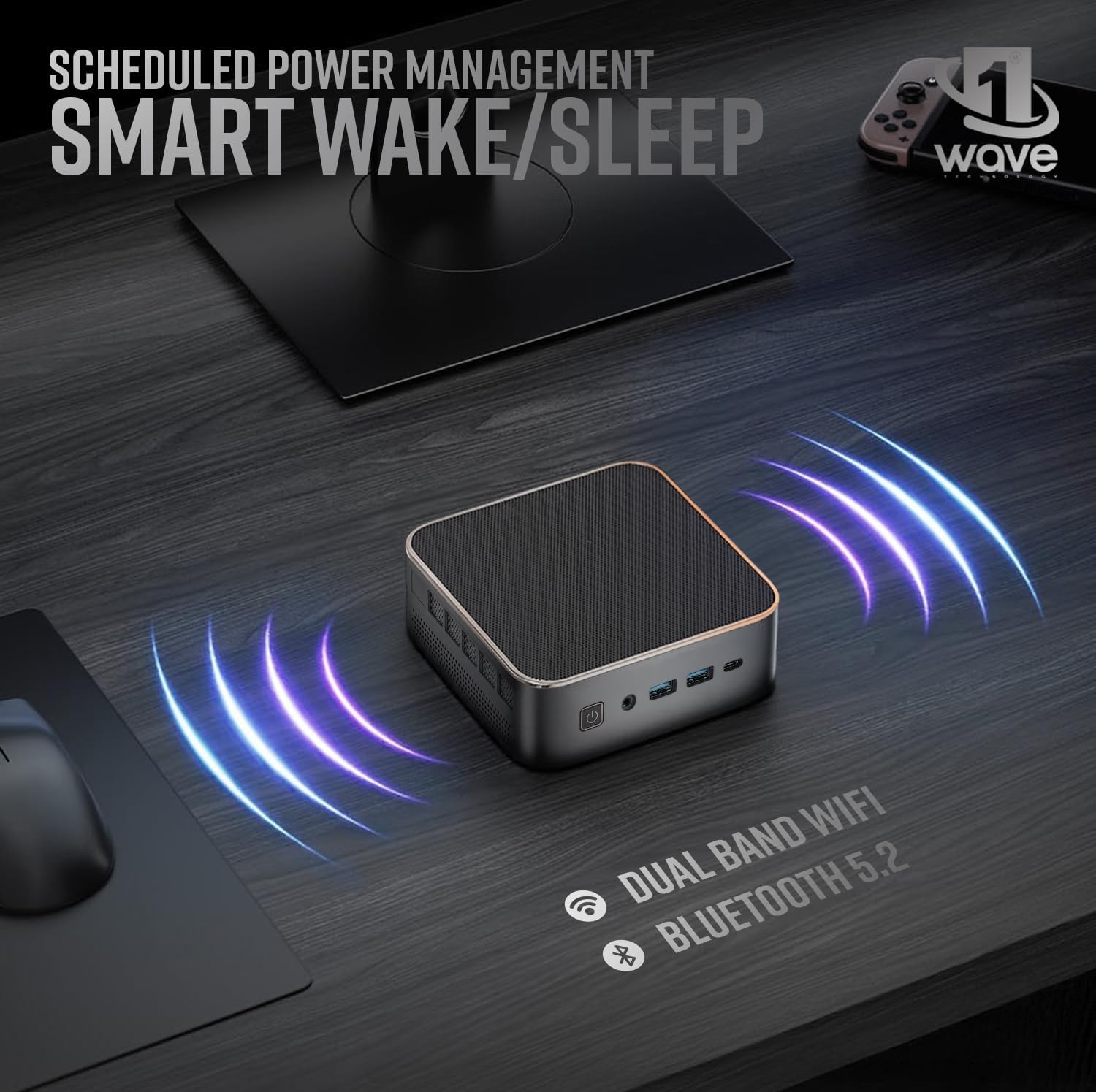 First Wave MicroStorm M7 Mini PC – Intel Core i7-13620H, 8GB RAM, 512GB SSD, Mini Desktop PC with USB-C, Triple 4K Display, Ethernet RJ45, WiFi 6, BT 5.2, VESA Monitor Mount, Perfect for Office & Home