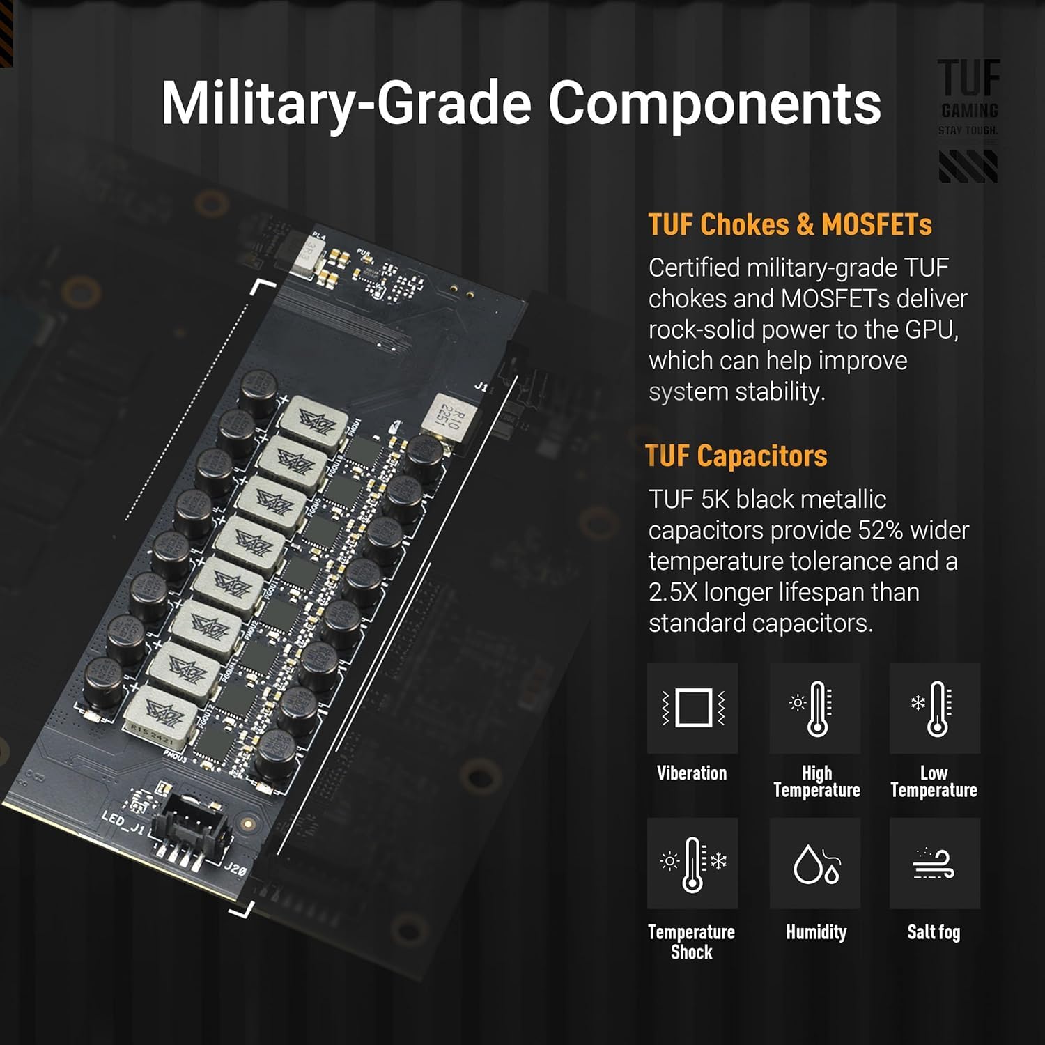 ASUS TUF Gaming GeForce RTX 5080 Overclocked Edition Graphics Card – 16GB GDDR6, PCIe 4.0, Military-Grade Components, Axial-Tech Fans, Dual Ball Bearings