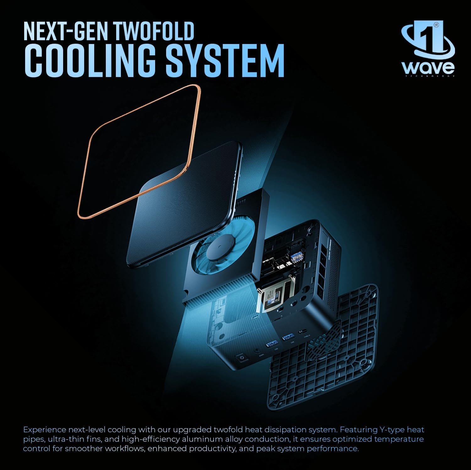 First Wave MicroStorm M5 Mini PC – Intel Core i5-12450H, DDR5 RAM, SSD, Mini Desktop PC with USB-C, Triple 4K Display, Ethernet RJ45, WiFi 6, BT 5.2, VESA Monitor Mount, Perfect for Office & Home