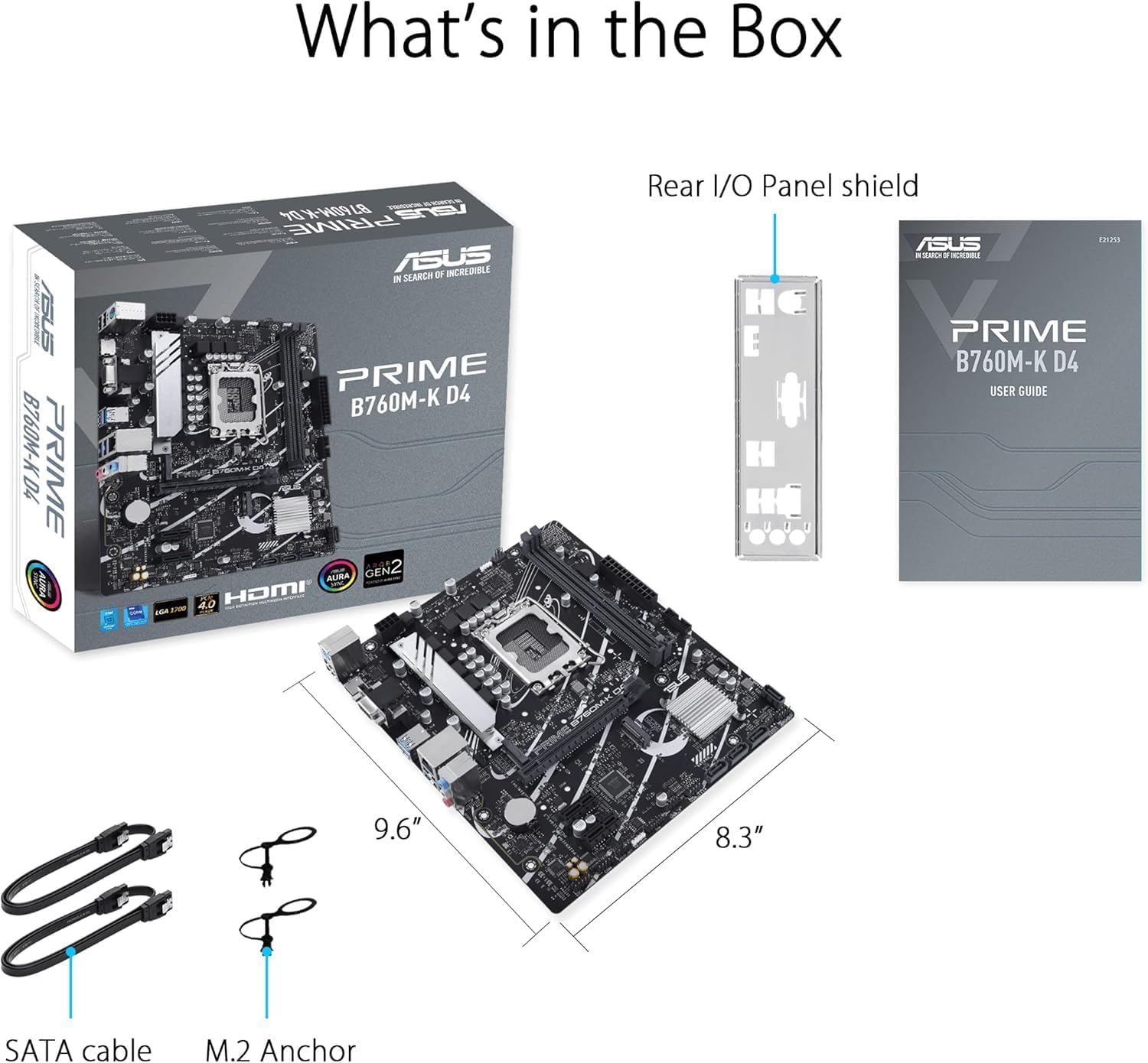 ASUS Prime B760M-K Motherboard – LGA1700, Intel B760 Chipset, USB 3.2 Gen 1, Micro-ATX