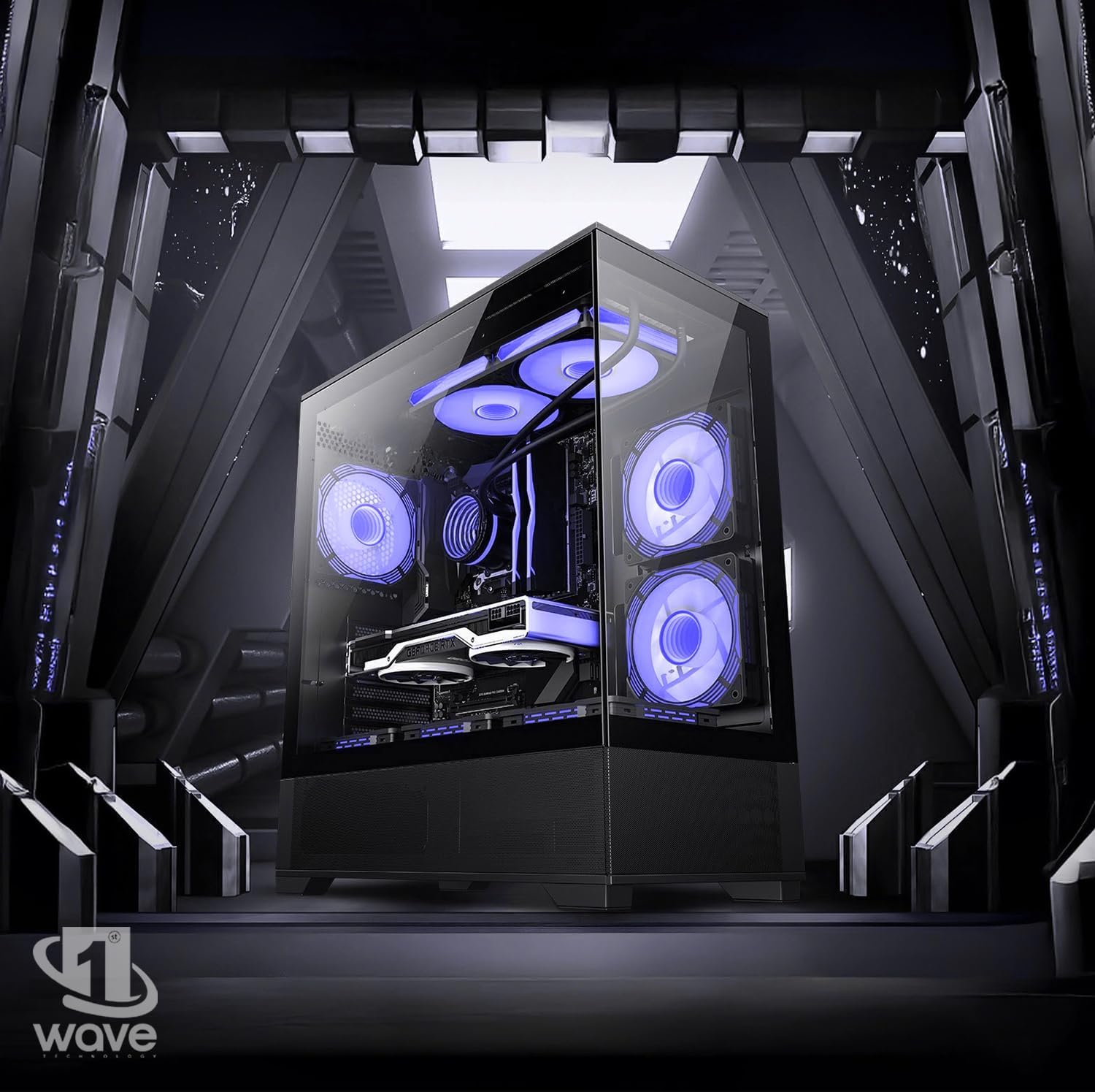 First Wave CryoStrike Gaming PC – Intel i5-14600KF, 8GB RTX 5060, 16GB DDR5 RGB RAM, 1TB NVMe SSD, WiFi, LCD Liquid Cooled, 6 Fans, Win 11 Pro, 2Y Warranty – High Performance Desktop Gaming Computer