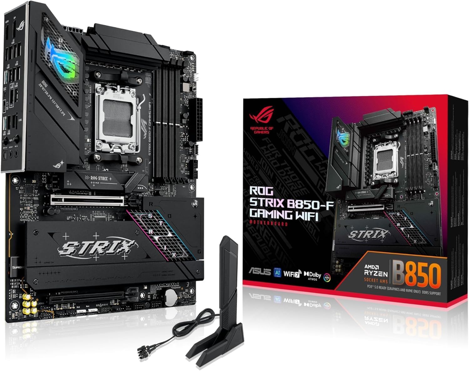 ASUS ROG Strix B850-F Gaming WiFi Motherboard – AMD AM5 Socket, B850 Chipset, PCIe 5.0, Wi-Fi 6E