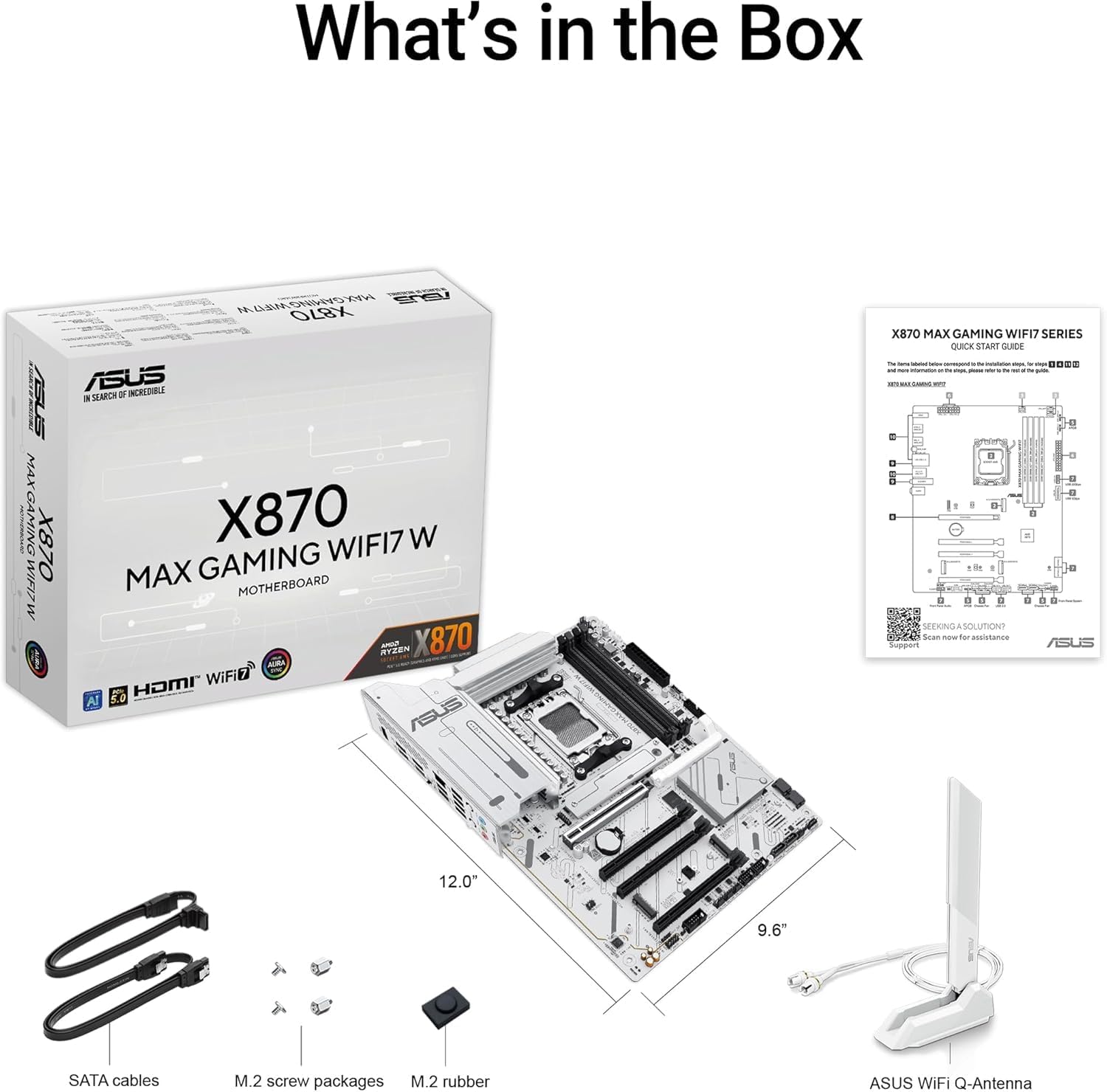 ASUS X870 Max Gaming WiFi7 Motherboard – AMD AM5 Socket, X870 Chipset, PCIe 5.0, USB4, Wi-Fi 7, Aura Sync RGB