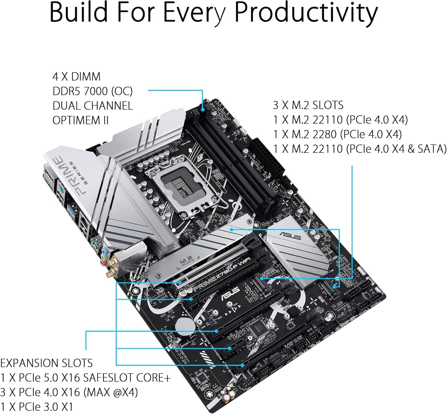 ASUS Prime Z790-P Motherboard – LGA1700 Socket, Z790 Chipset, USB 3.2 Gen 2, ATX