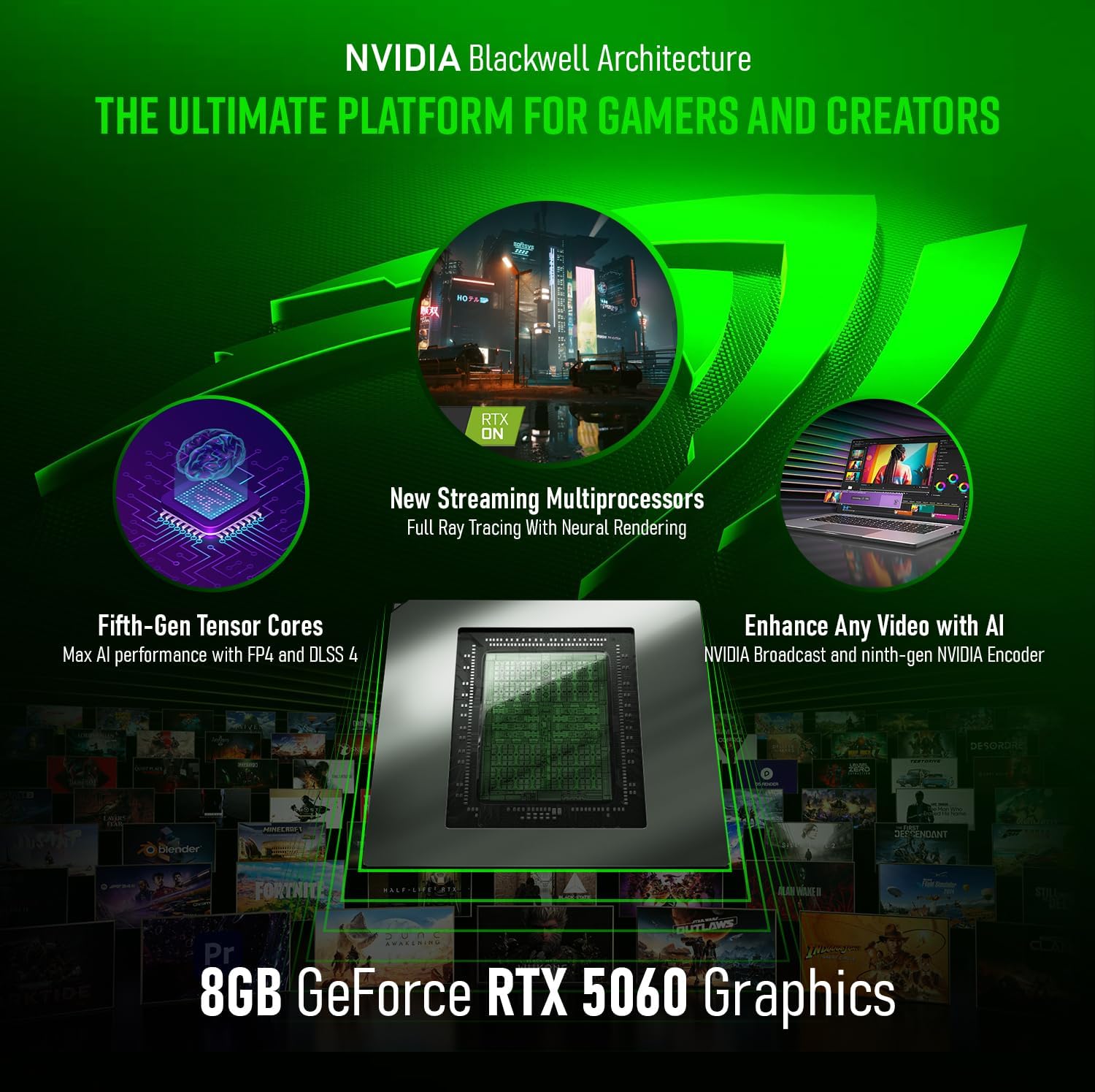 First Wave WildForge Gaming PC – Intel i7-13700F, 8GB RTX 5060 Graphics Graphics, 16GB DDR5 RGB RAM, 1TB NVMe SSD, WiFi, ARGB Intelligent Cooling, Win 1 Pro, 2Y Warranty – High-Performance Desktop