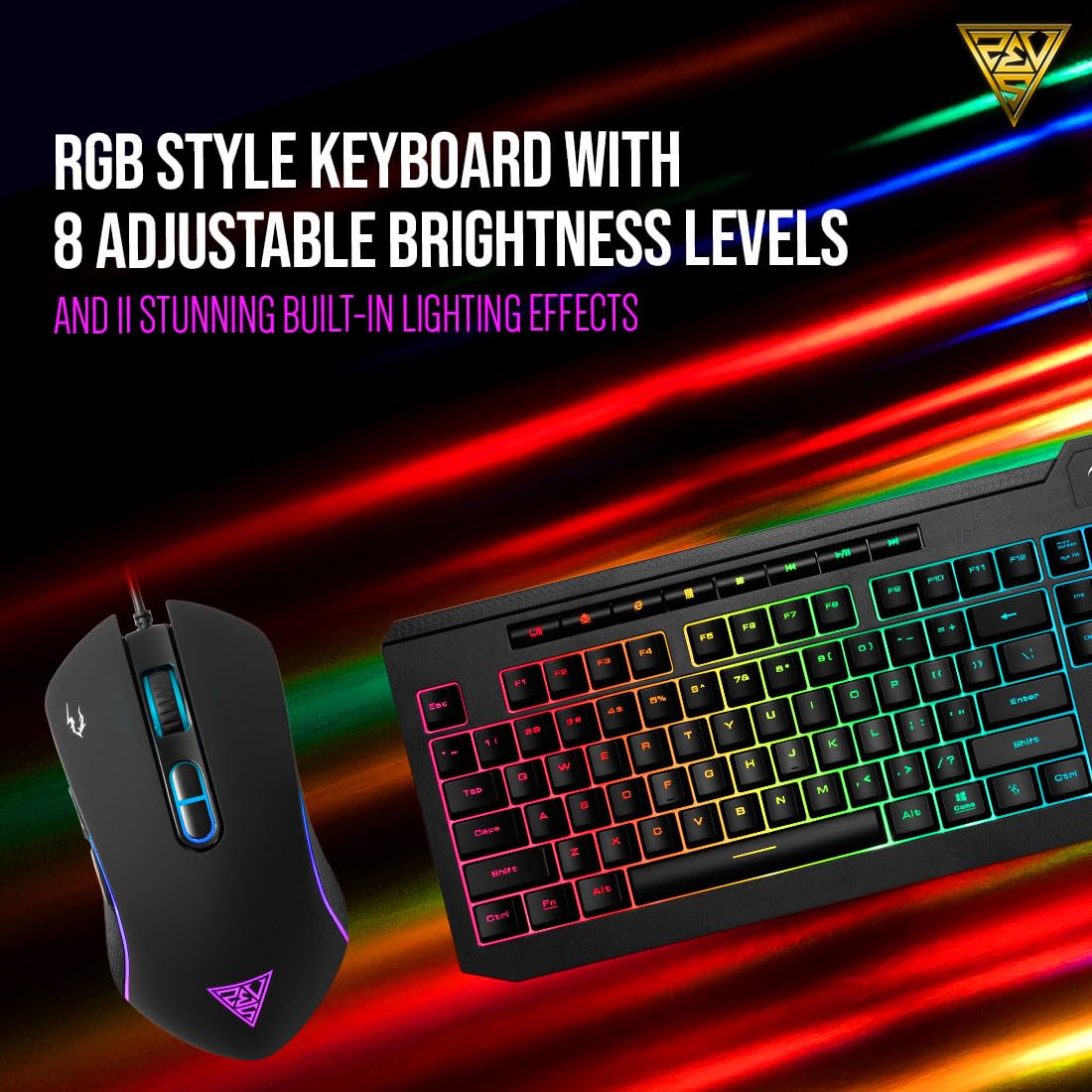 GAMDIAS ARES P2 Lite 2-IN-1 Wired Keyboard & Mouse Combo – Gaming & Office Bundle, Compact and Durable