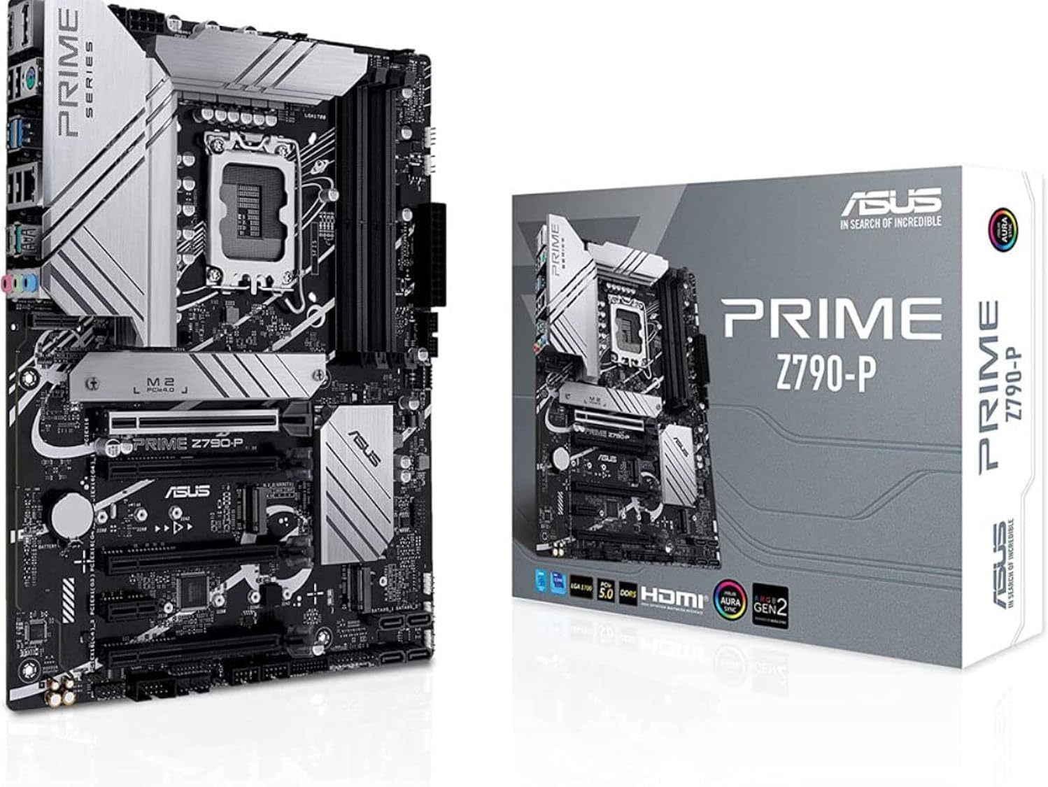 ASUS PRIME Z790-P WIFI-AE – ATX LGA1700 Motherboard with DDR5-7200+ OC, PCIe 5.0, WiFi 6, 2.5Gb Ethernet, USB 20Gbps Type-C, DisplayPort, HDMI™, BIOS FlashBack™, Aura Sync RGB & Enhanced Durability