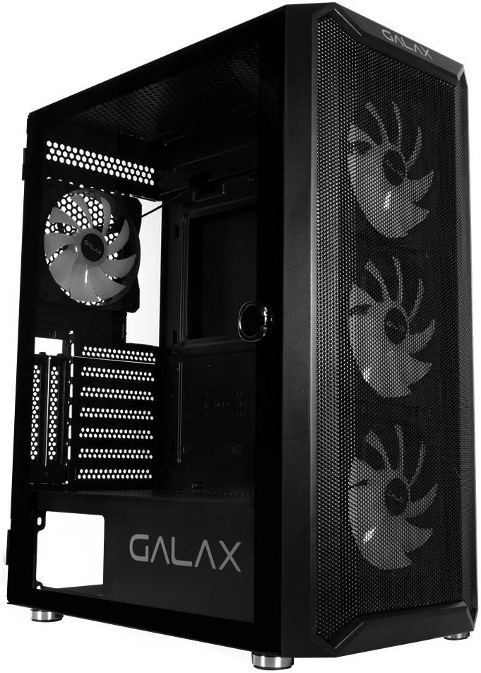 GALAX Revolution 07 ATX Mid-Tower Gaming PC Case – Tempered Glass Side Panel, SPCC Construction, Supports Up to 360 mm Radiator & 330 mm GPU, Black