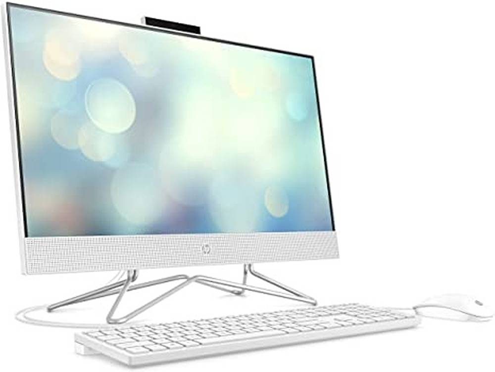 HP All-in-One 24DF-1004NH Bundle PC, 23.8" FHD IPS Non-Touch Display, Intel Core i5-1135G7, 8GB RAM, 256 GB SSD, Integrated Intel Iris X Graphics, USB White Wired KB & Mouse, DOS, White | 2N1F4EA