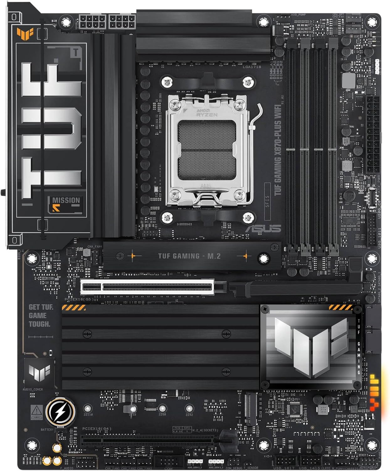 ASUS TUF Gaming X870-Plus WiFi Motherboard – AMD AM5 Socket, X870 Chipset, PCIe 5.0, USB4, Wi-Fi 7, Aura Sync RGB