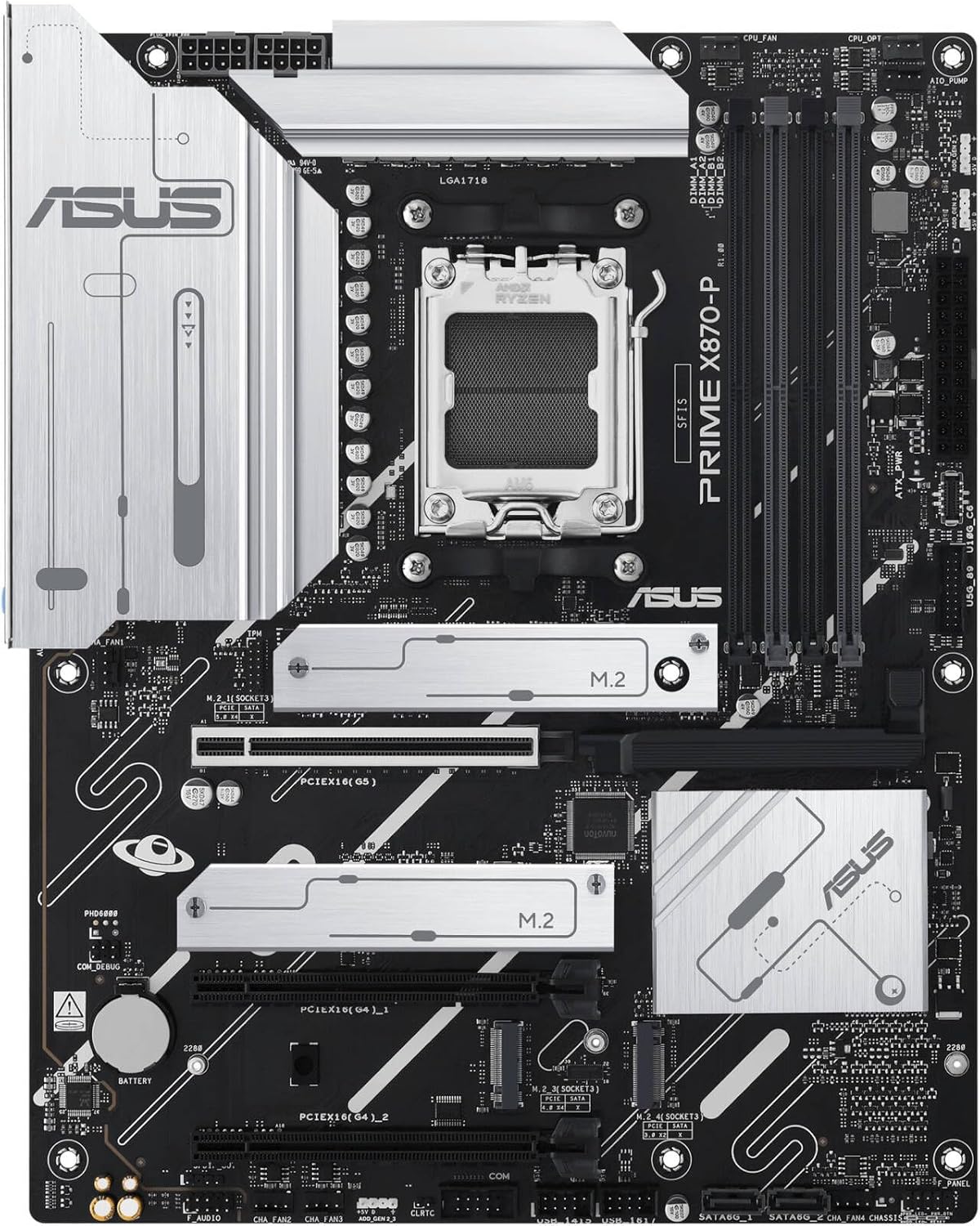 ASUS Prime X870-P Motherboard – AMD AM5 Socket, X870 Chipset, PCIe 5.0, USB4, Aura Sync RGB