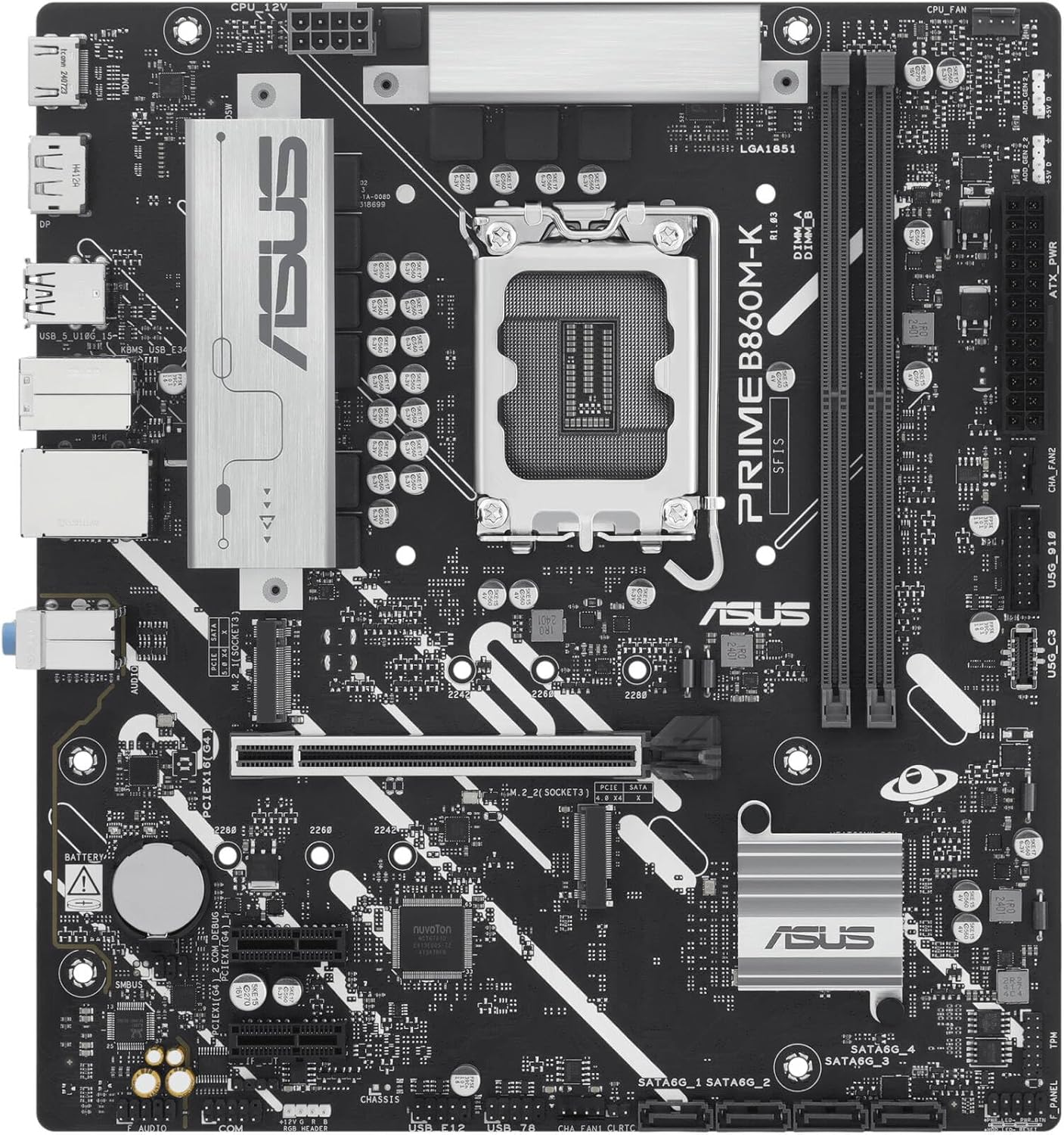 ASUS Prime B860M-K Motherboard – LGA1851 Socket, B860 Chipset, USB 10Gbps, Micro-ATX